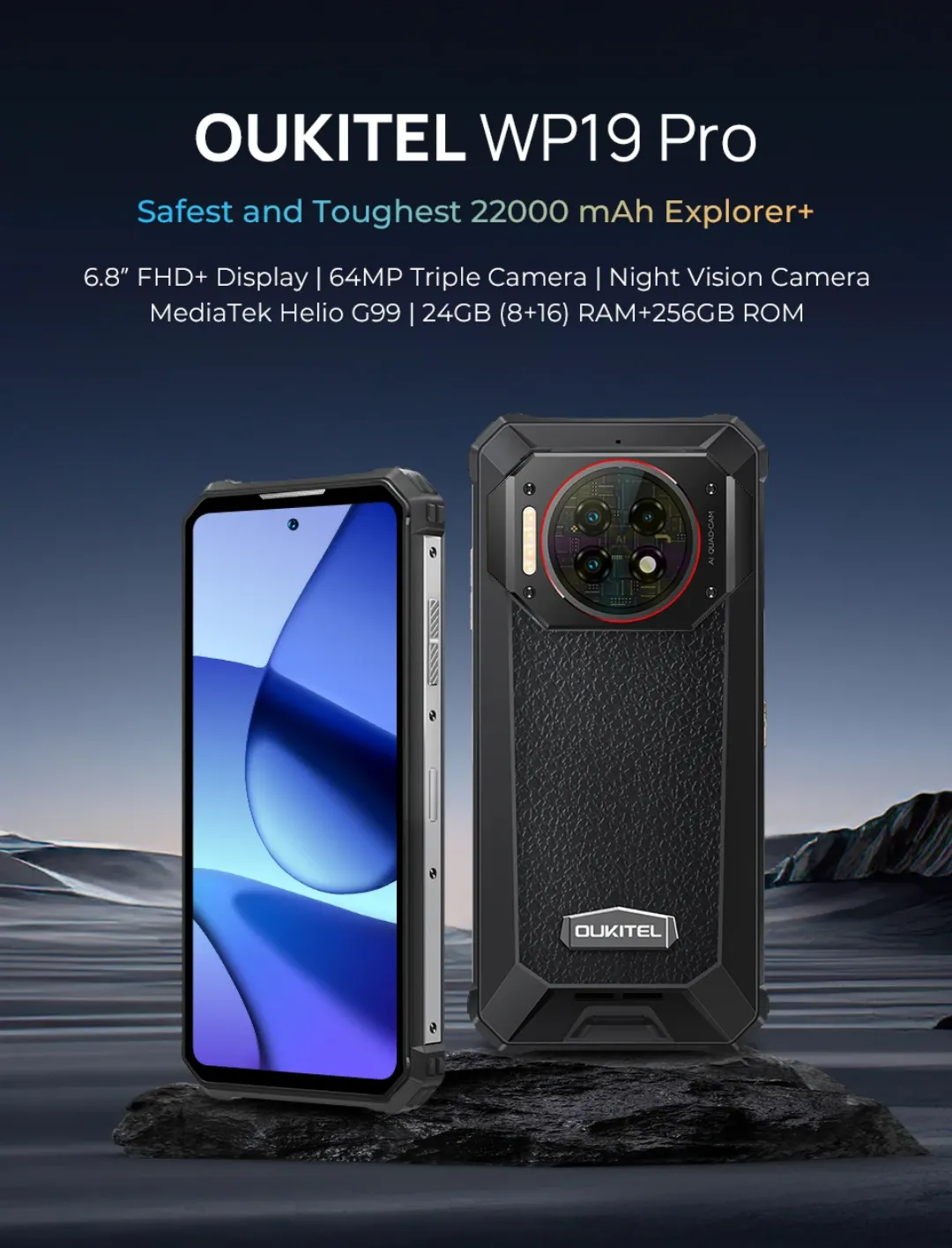 Oukitel WP19 Pro Android 13 Téléphone Robuste
