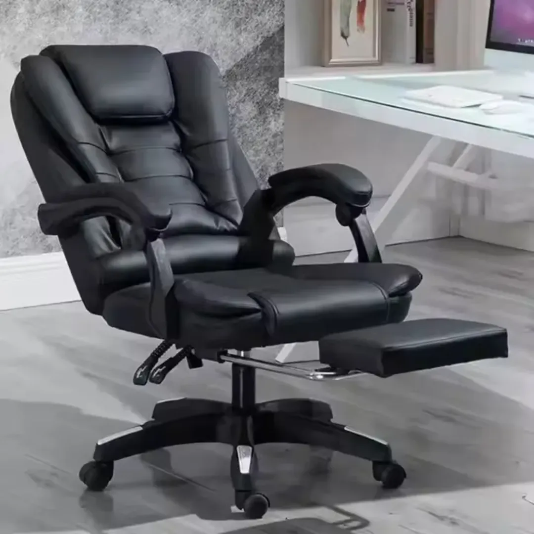 Chaise de bureau moderne ergonomique avec repose pied pour patron