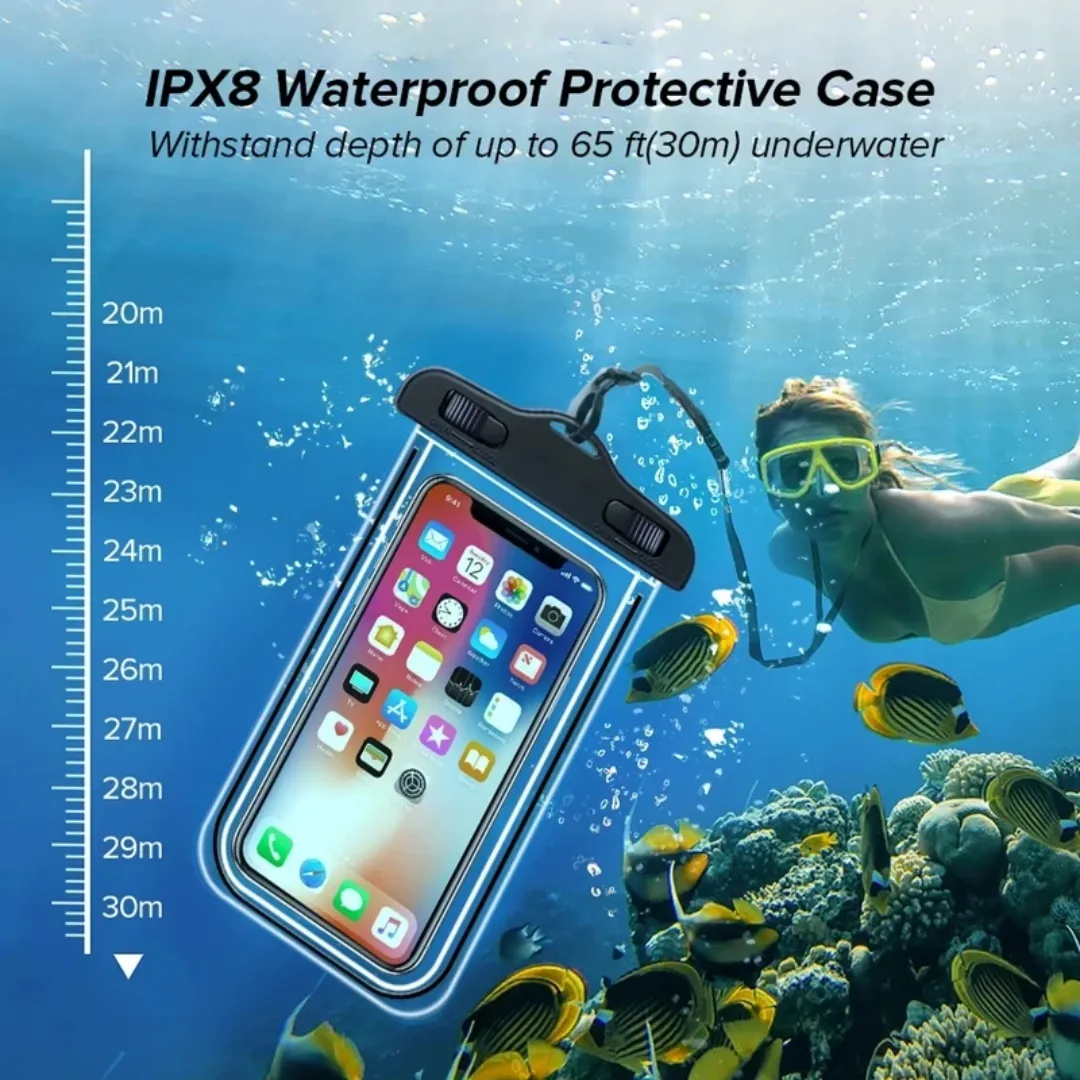 Coque de téléphone étanche universelle IP68 pour natation