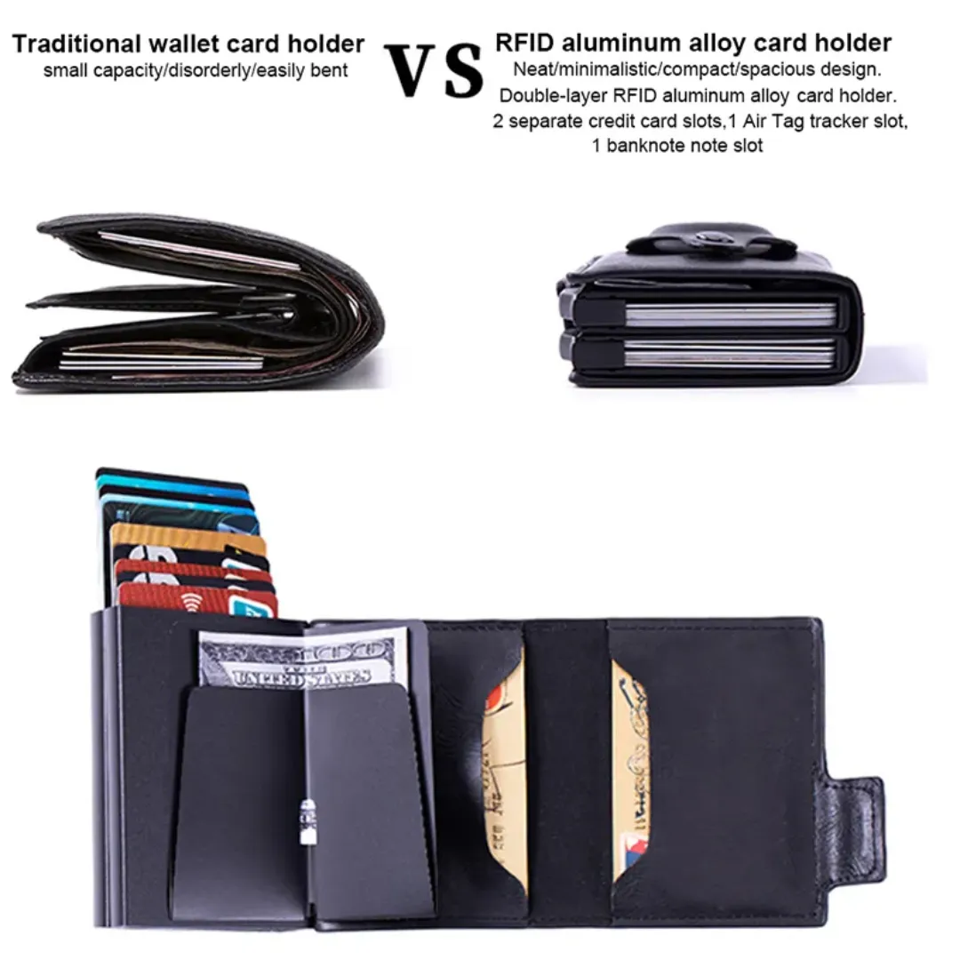 Portefeuille Mince en Fibre de Carbone avec Blocage RFID