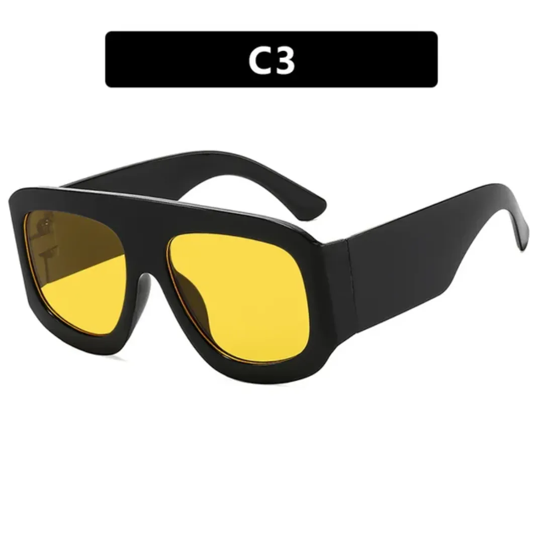 Lunettes de soleil surdimensionnées carrées à cadre épais