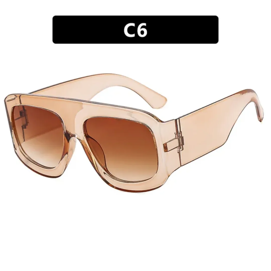 Lunettes de soleil surdimensionnées carrées à cadre épais