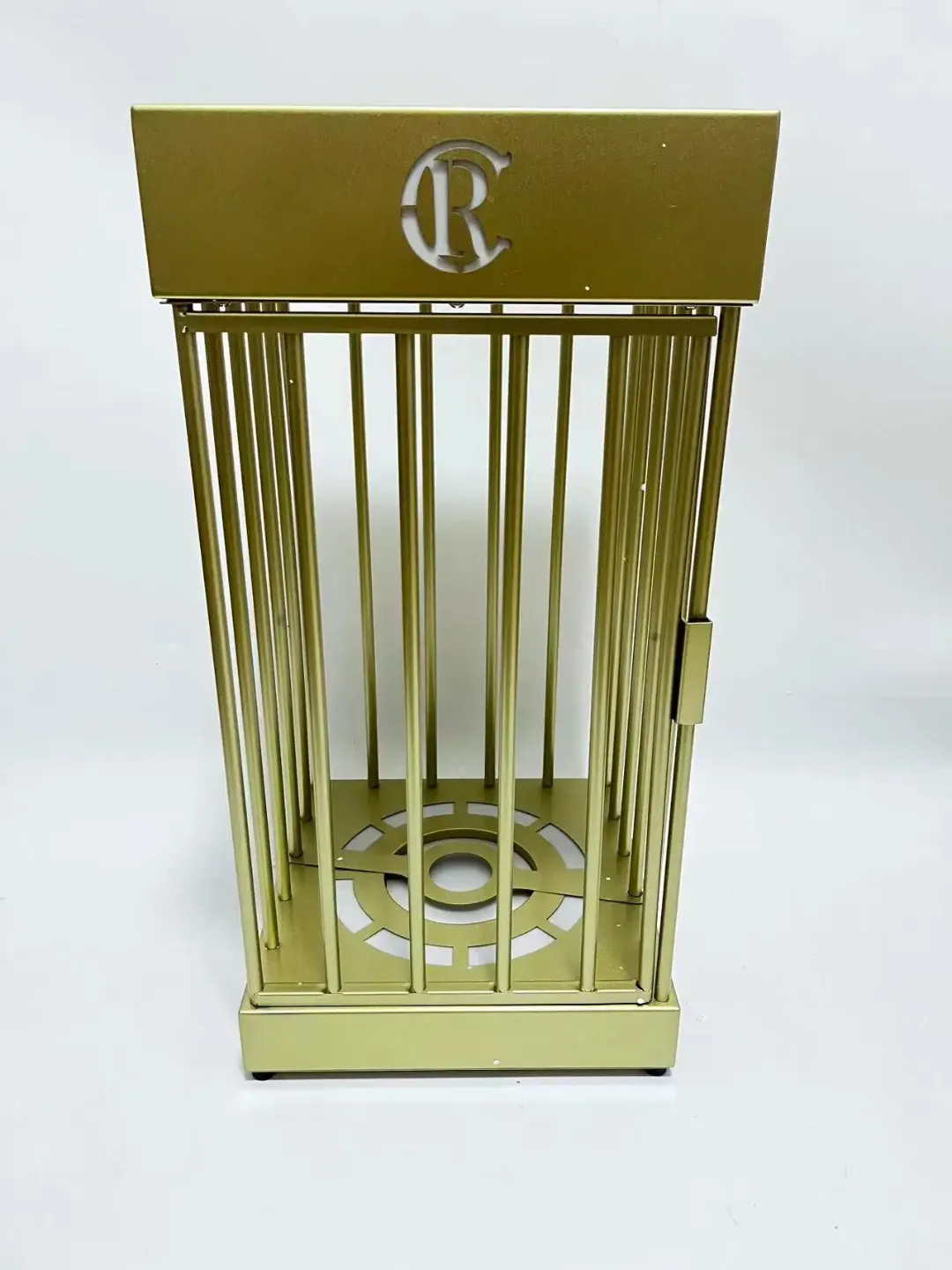 Présentateur de bouteille de cage de logo personnalisé rechargeable pour salon