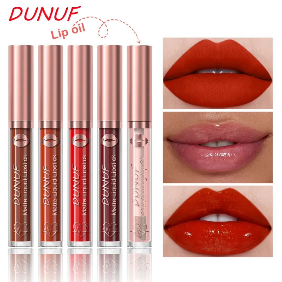 DUNUF 18 Rouge à lèvres multicolore hydratant longue durée en velours mat imperméable à l'eau Brillant à lèvres antiadhésif