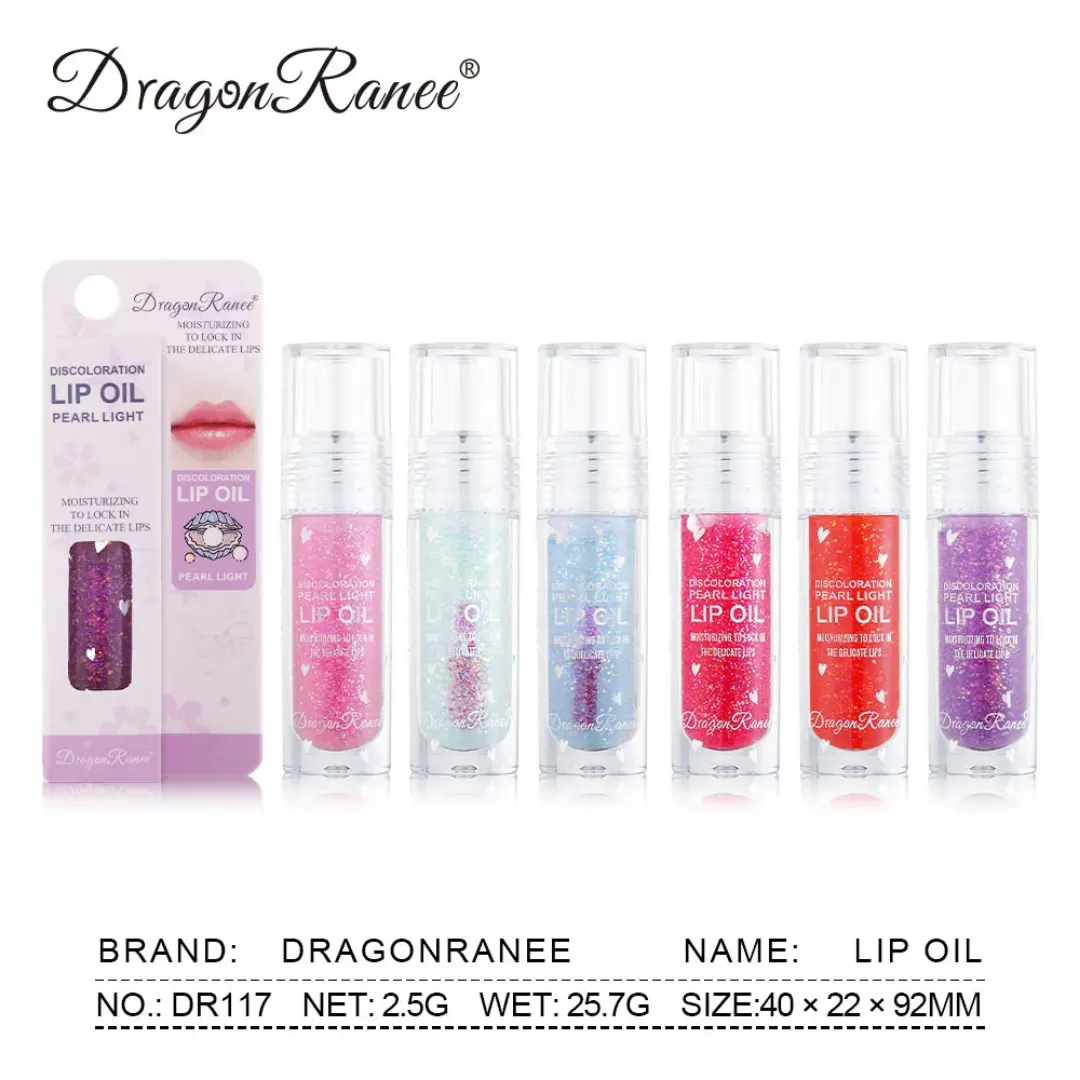 Gloss à lèvres pailleté changeant de couleur hydratant brillant