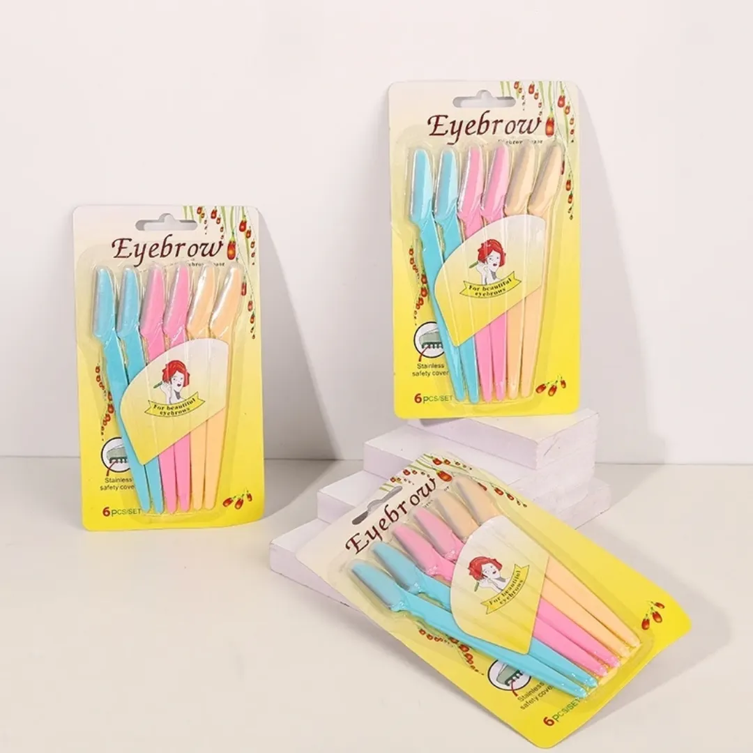 6 Pack Sourcils Rasoir Tondeuse Polyvalent Exfoliant Visage Rasoir Corps Épilateur Lame pour Femmes