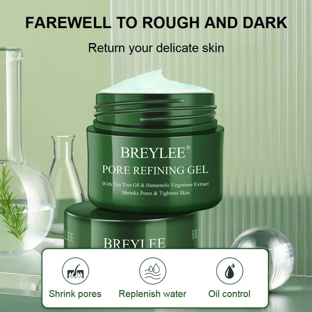 BREYLEE Gel de raffinage des pores rétrécissement Pores crème sérum hydratant raffermissant soins de la peau sèche Anti-âge contrôle de l'huile Essence du visage 40g