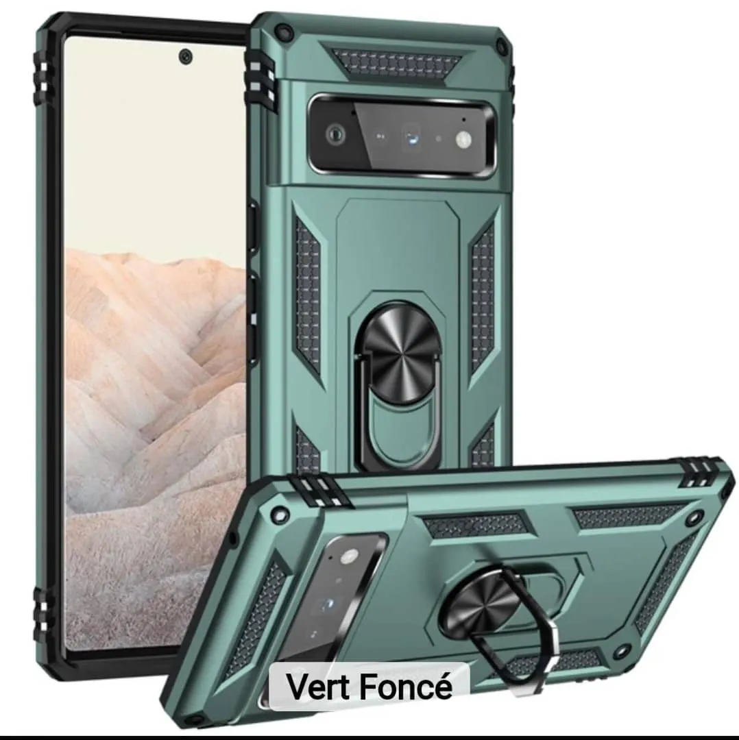 Étui de protection antichoc pour Google Pixel 6 Pro avec support rotatif à 360 degrés