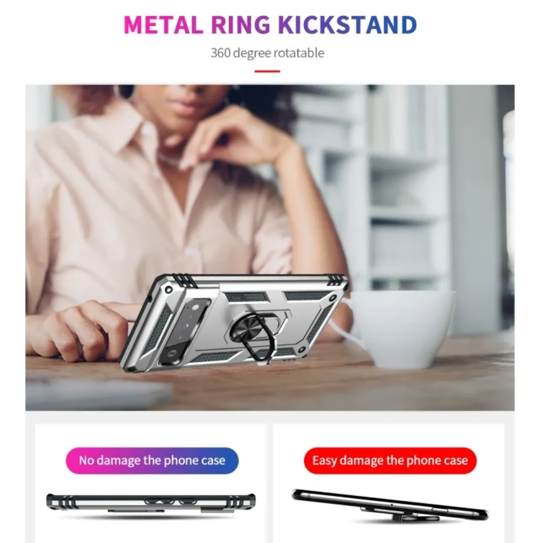 Étui de protection antichoc pour Google Pixel 6 Pro avec support rotatif à 360 degrés
