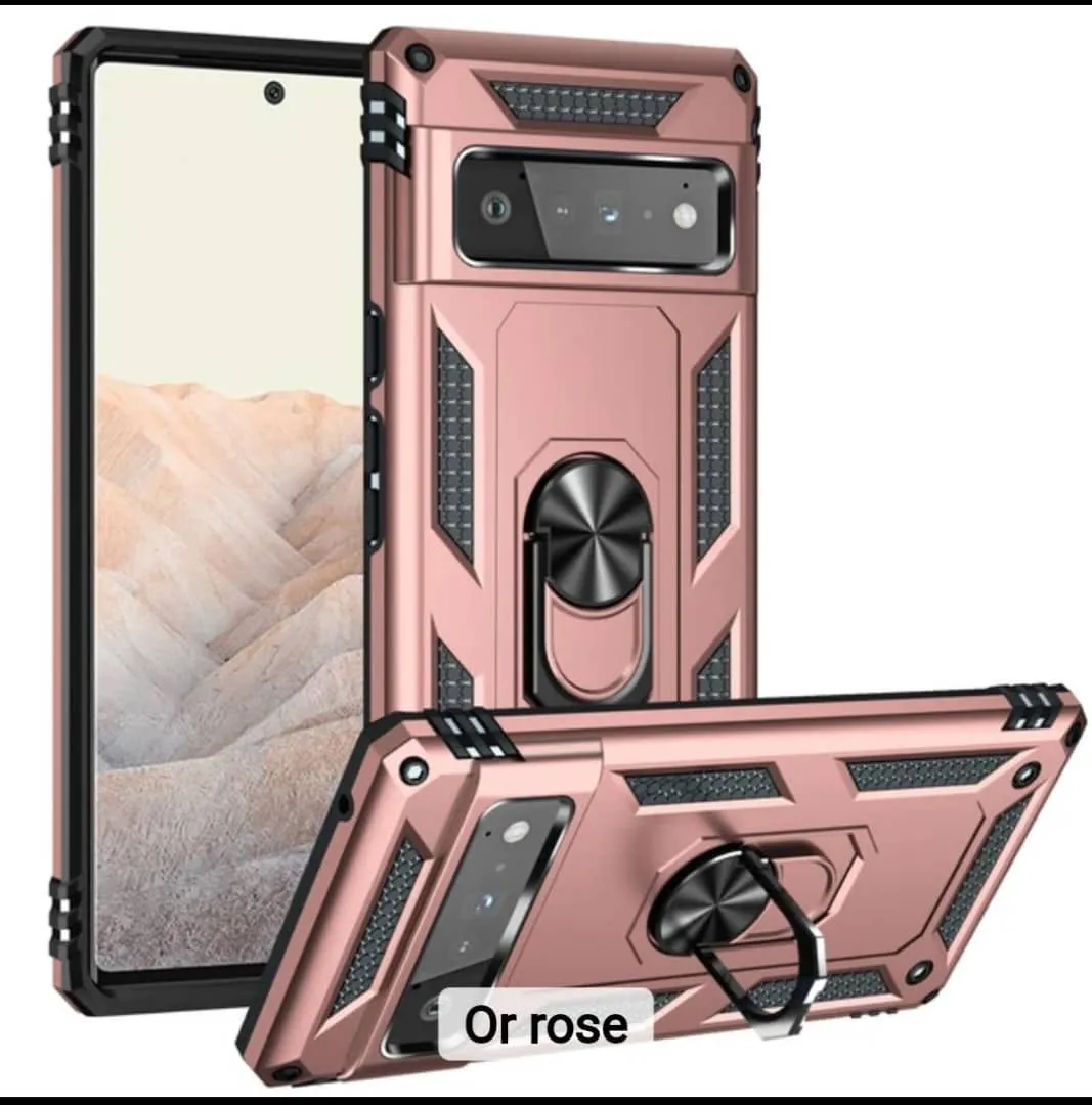 Étui de protection antichoc pour Google Pixel 6 Pro avec support rotatif à 360 degrés