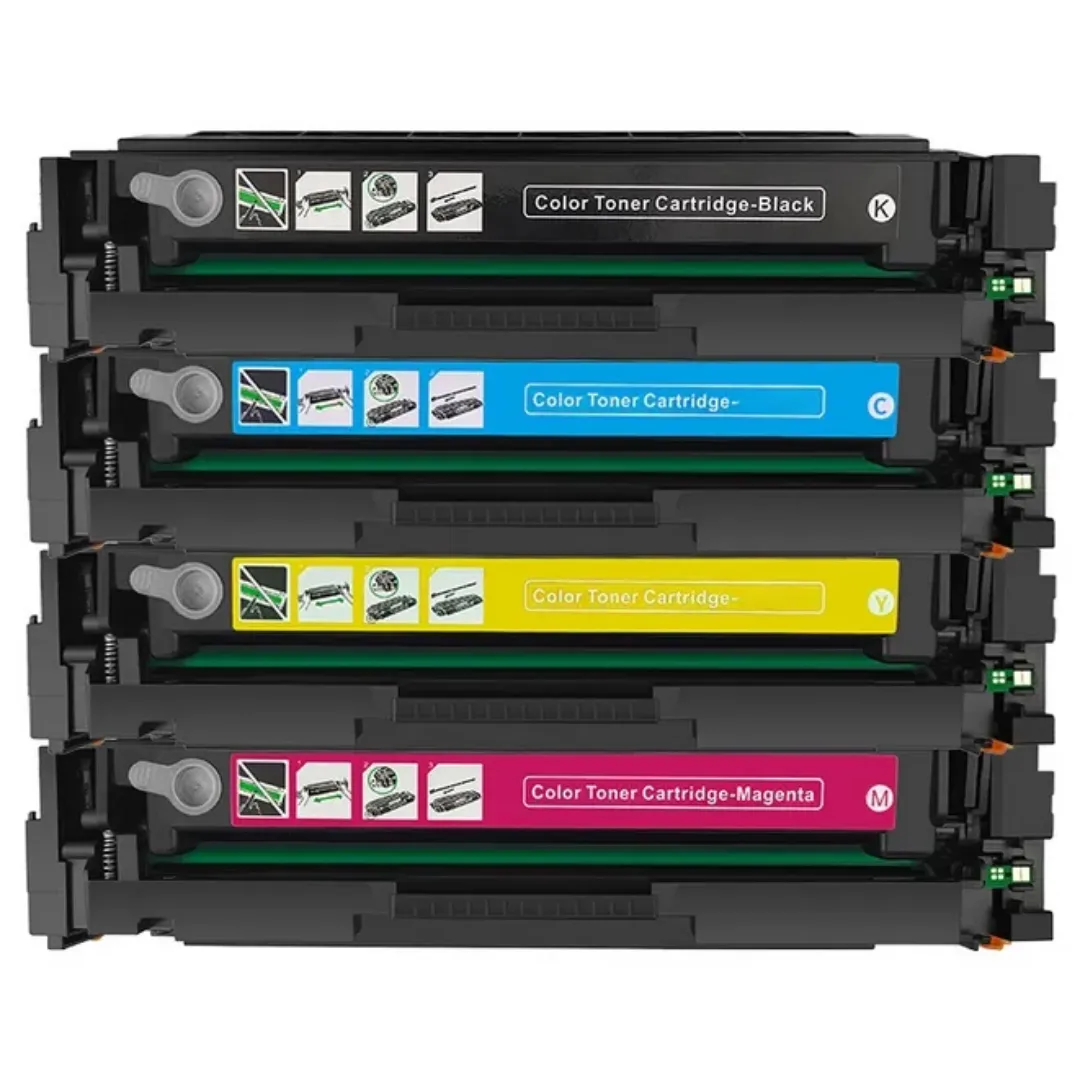 Pack de 4 couleurs Cartouches de toner originales pour HP 203A avec puce compatible. 