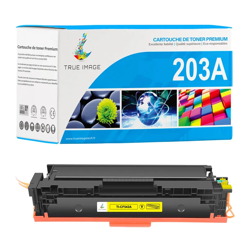 Pack de 4 couleurs Cartouches de toner originales pour HP 203A avec puce compatible. 
