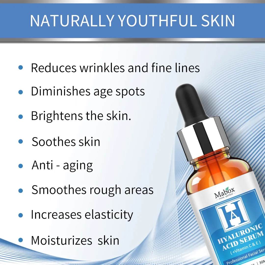 Mabox Sérum à l'acide hyaluronique Crème hydratante éclaircissante pour le visage