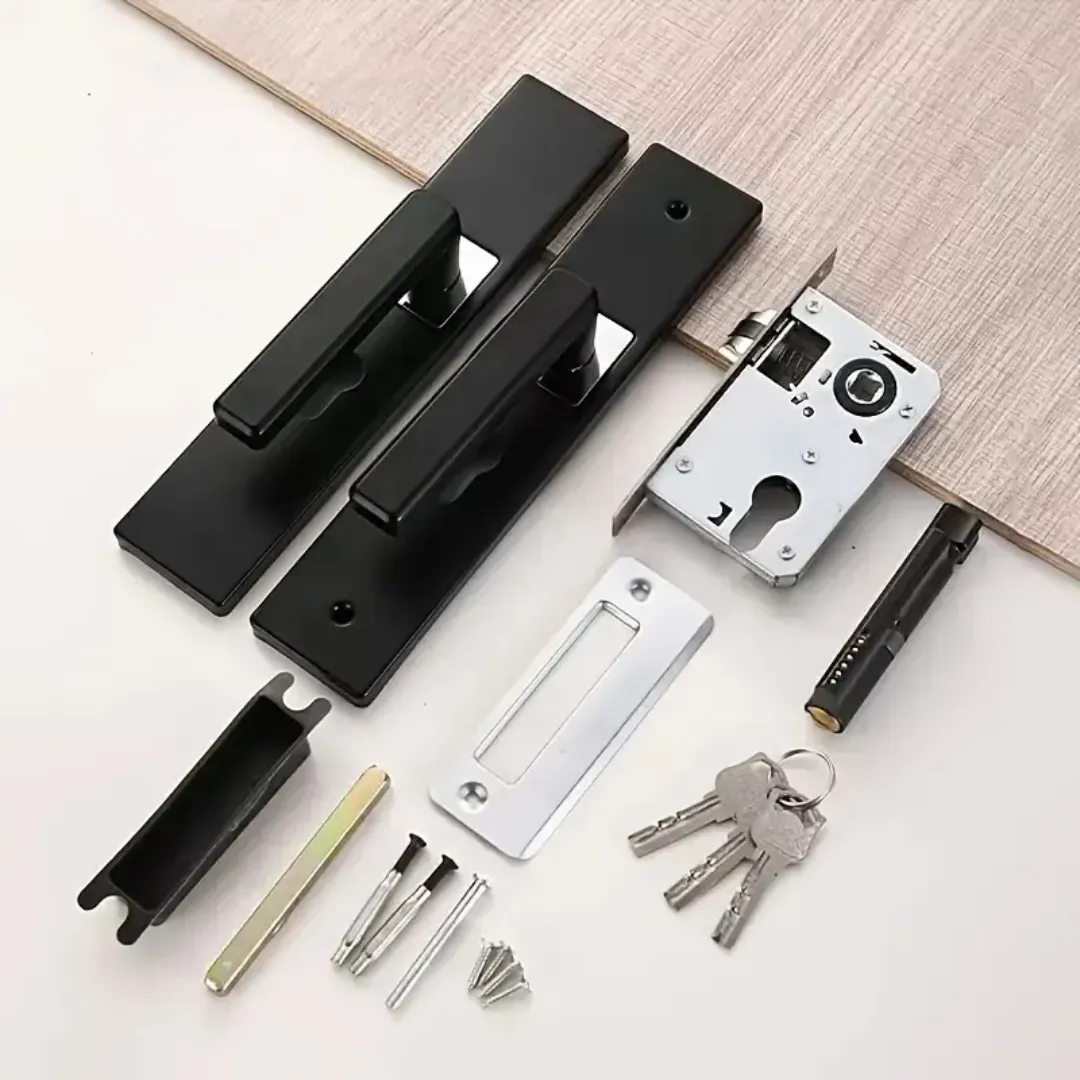 Serrure de porte de chambre en bois massif silencieuse simple poignée de porte moderne pour l'intérieur de la chambre