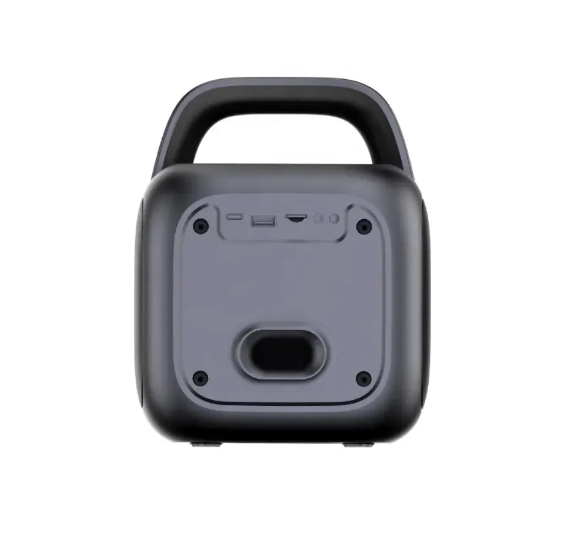 Karabox - Haut-parleur Karaoké Portable avec 2 Microphones, Lumière RGB Bleu Clair - Idéal pour Fête