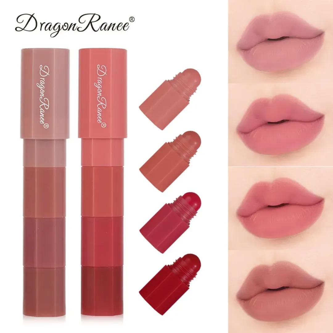 4 en 1 Kit de crayons de rouge à lèvres mat mignon Combo Red Lip Tint Velvet
