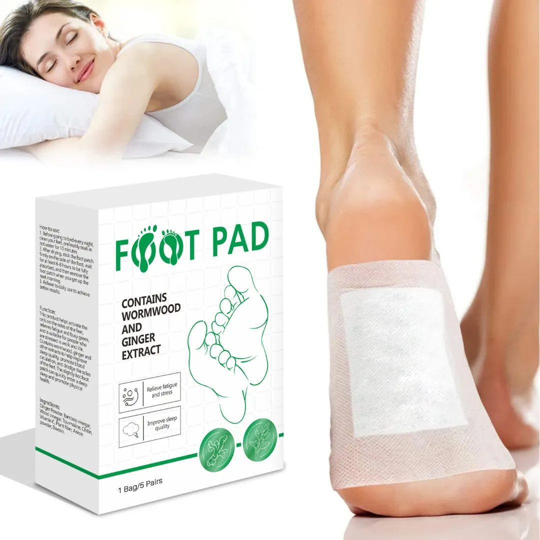 10 Pièces/boîte Gingembre Bambou Detox Pied Patchs Désintoxication