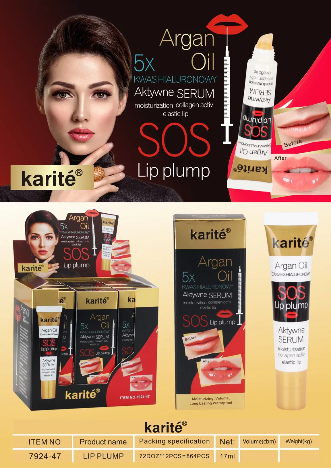 Lèvres Volumisantes Instantanées Repulpant au Collagène Hydratant Réparateur