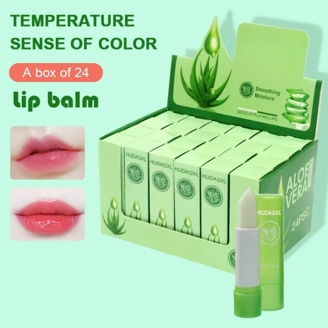 Baume à Lèvres Hydratant Aloe Vera Orange Changeant de Couleur