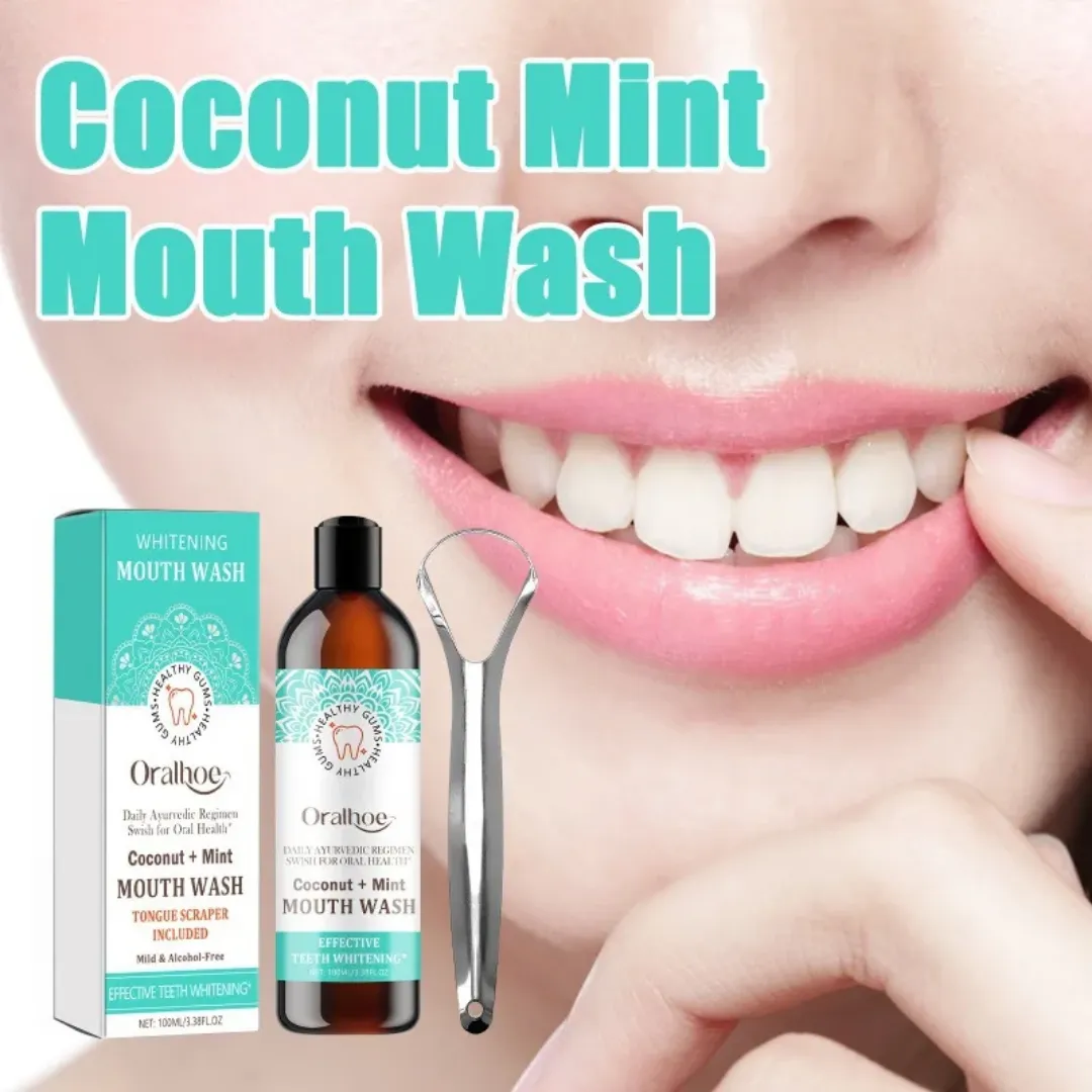 Huile de coco pour bain de bouche naturelle avec huile essentielle et vitamine E