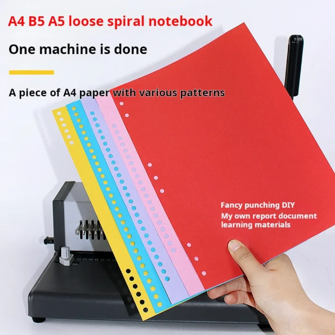 Perforateur de papier A4 à 30 trous et 26 trous à feuilles mobiles, perforateur multi-trous pour machine à relier les fils, poinçon de reliure