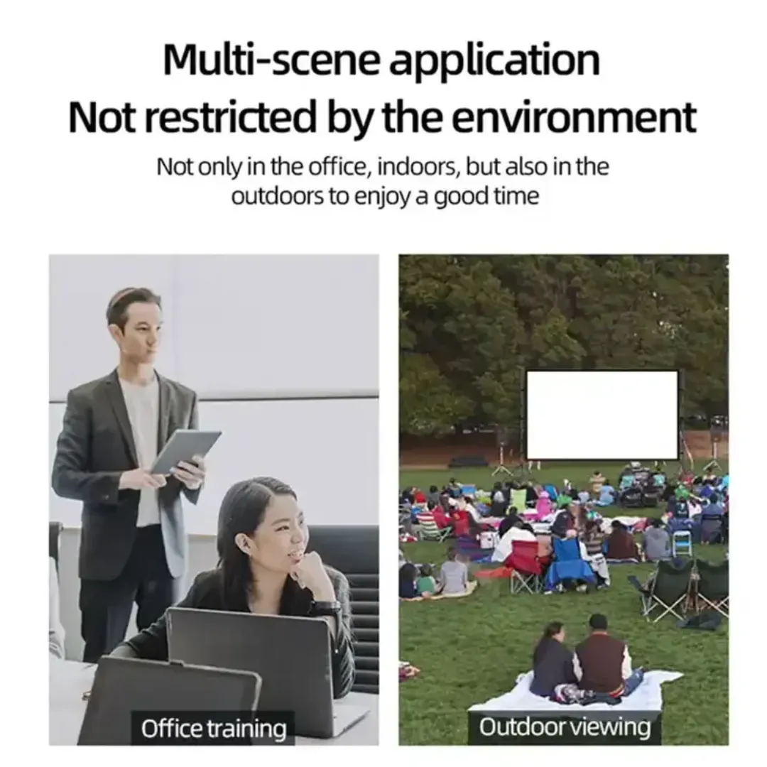 Écran de cinéma projecteur avec support 150 pouces 4K HD 16:9