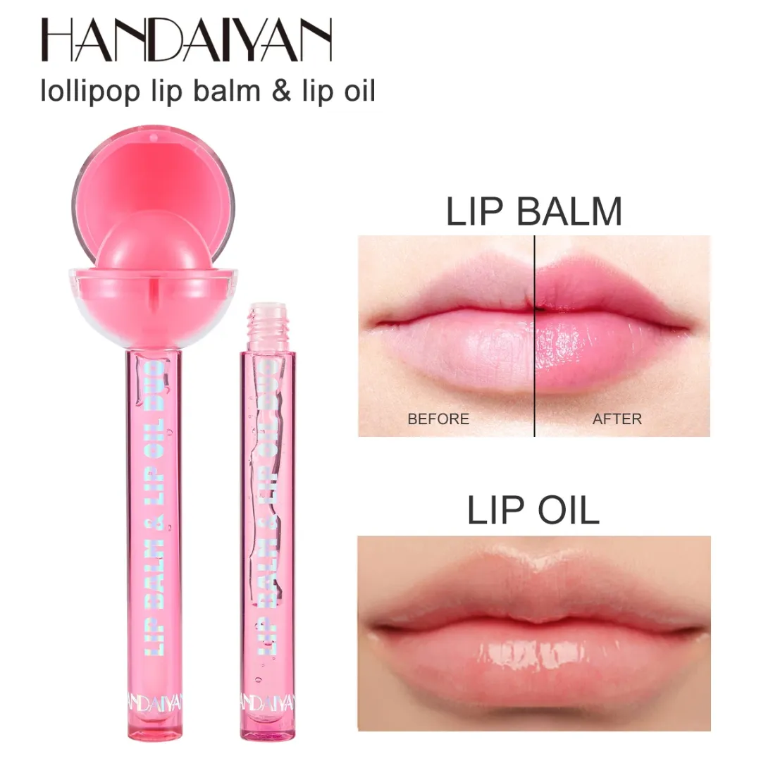 Double Usage Lollipop Lip Balm Color Changing Moisturizing Lipstick