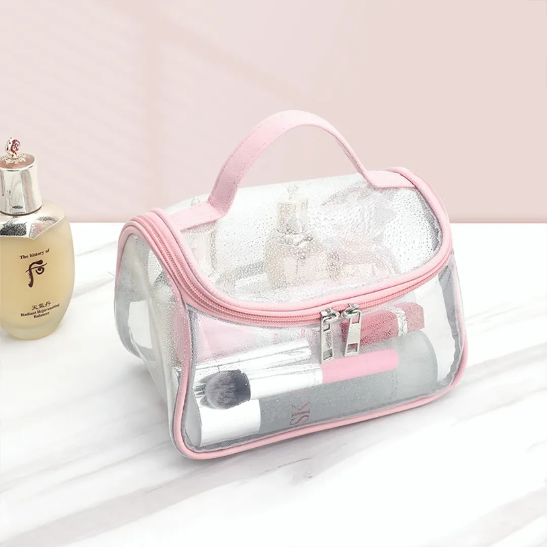 OEM personnalisé portable de voyage PVC cosmétique sac clair grande capacité de stockage trousse de toilette trousse de maquillage
