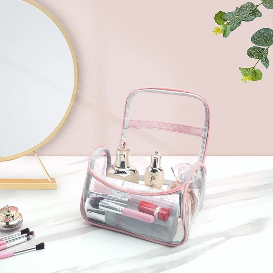 OEM personnalisé portable de voyage PVC cosmétique sac clair grande capacité de stockage trousse de toilette trousse de maquillage