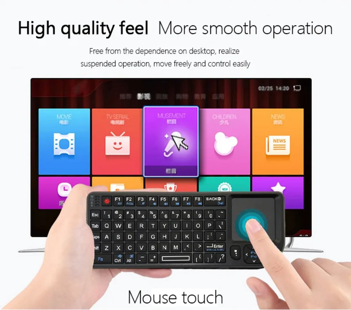 Mini Clavier Sans Fil Rétro-éclairé 7 Couleurs avec Pavé Tactile