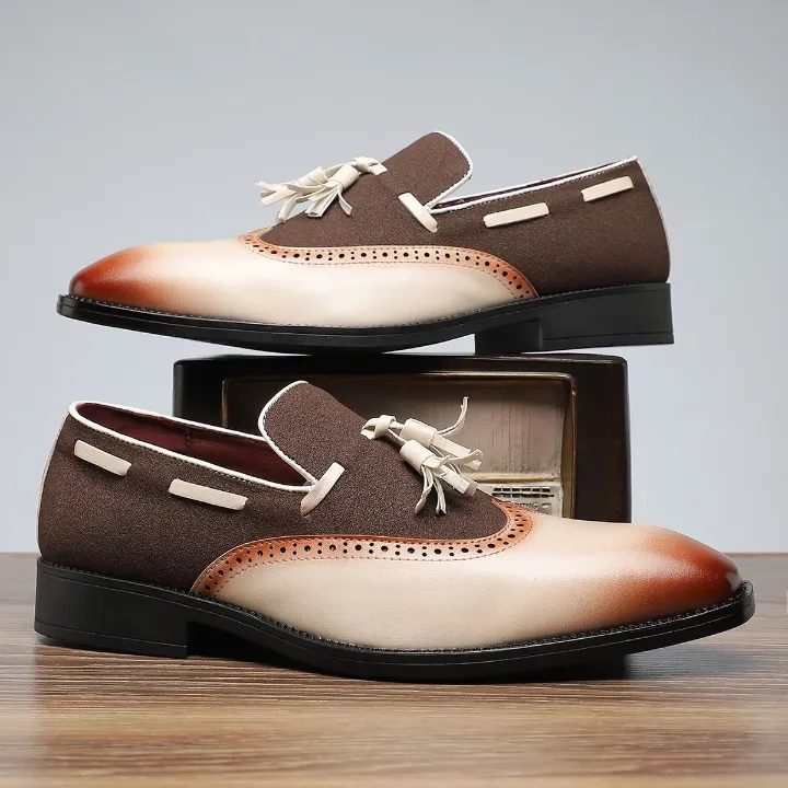 Chaussures richelieu à enfiler basses pour hommes - Style britannique décontracté et tendance