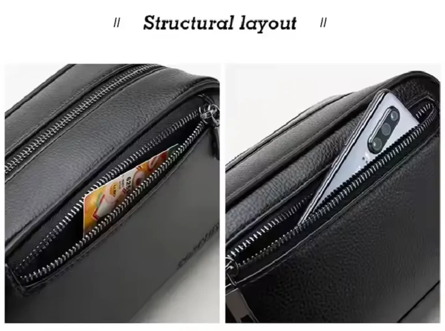 Pochette de haute qualité en cuir PU pour hommes