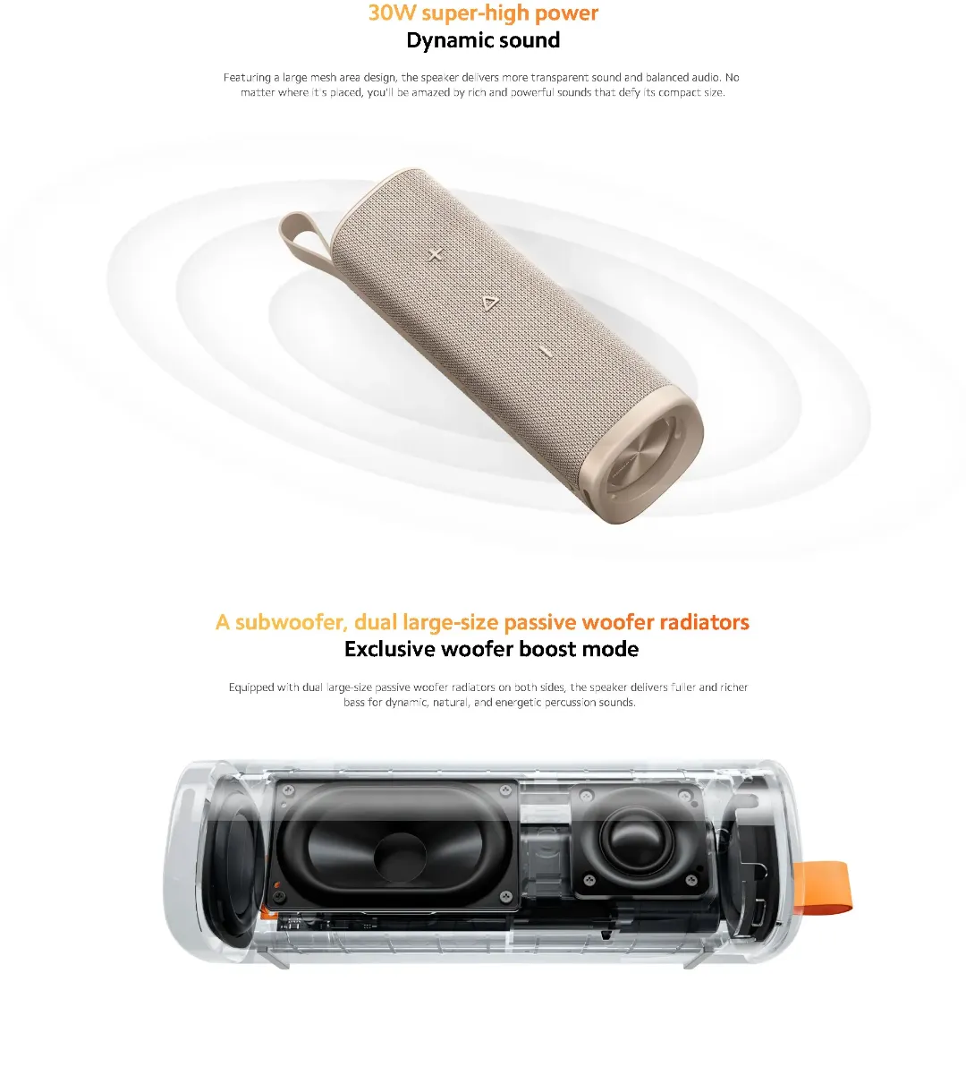 Enceinte Bluetooth Étanche Xiaomi Boombox 30W – Son Puissant, Batterie Longue Durée, Portable et Design Premium