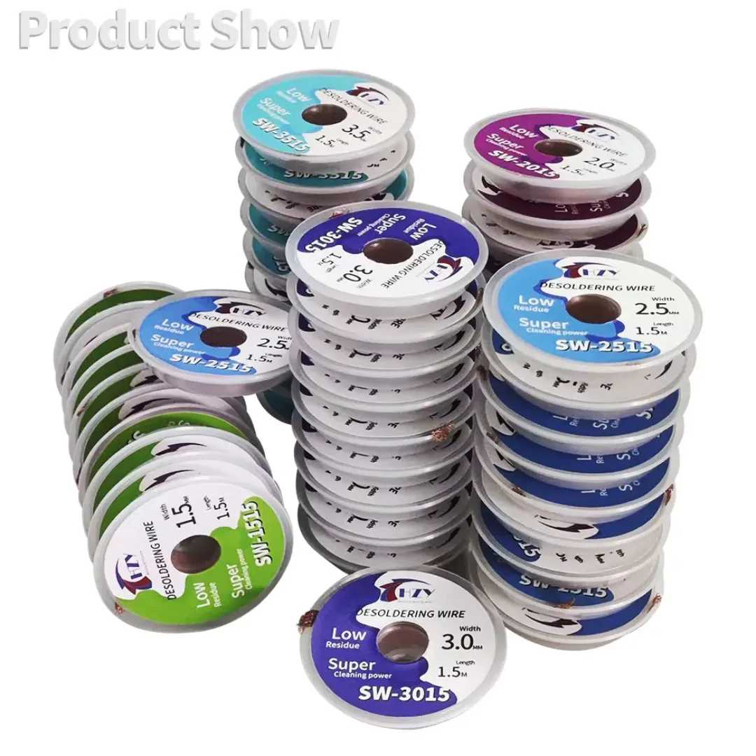 HZY 1.5-3.5mm Maille à Dessouder Tresse Ruban Cuivre pour Soudure