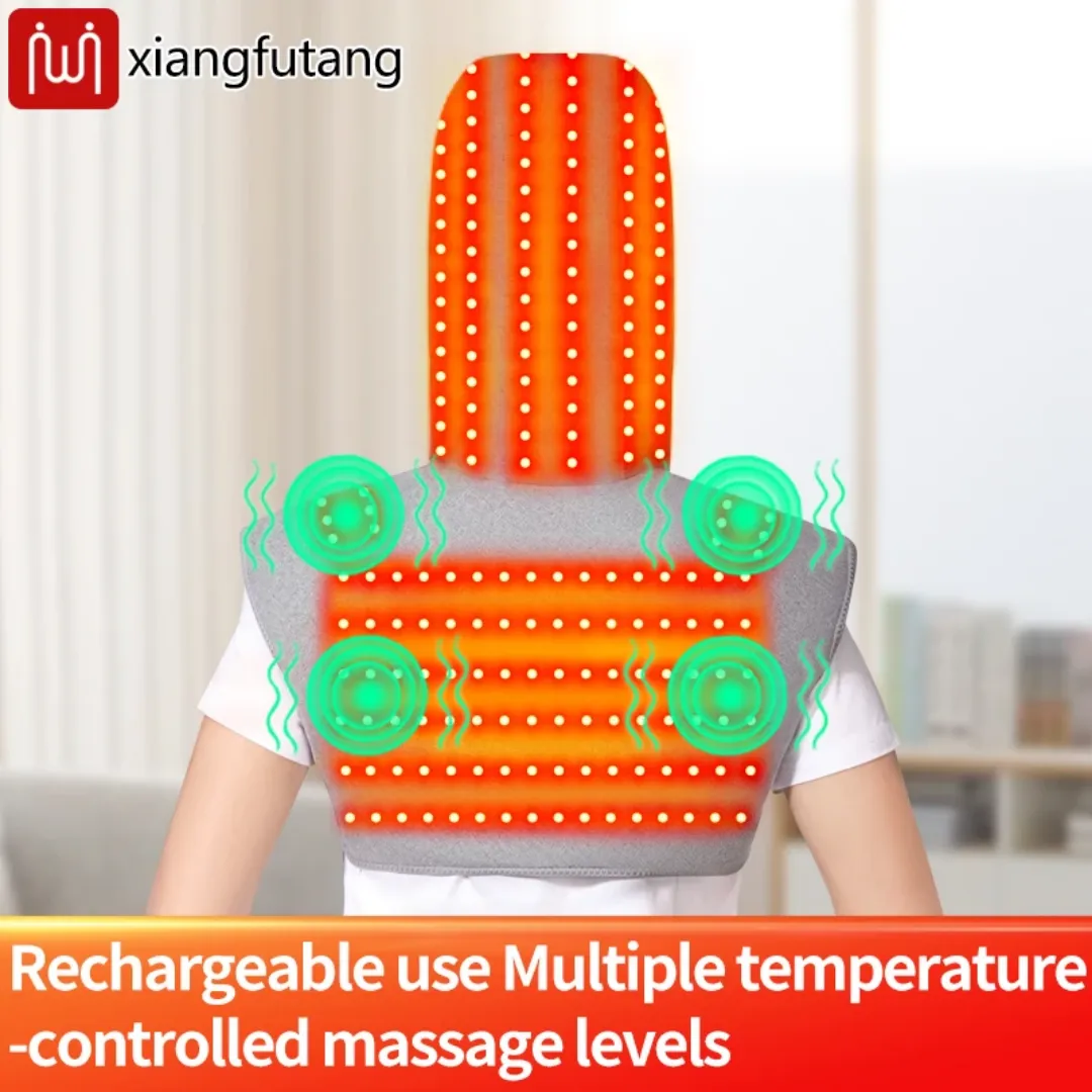 Masseur Électrique de Cou et d'Épaule Chauffant avec Lumière Rouge et Fonction Musicale