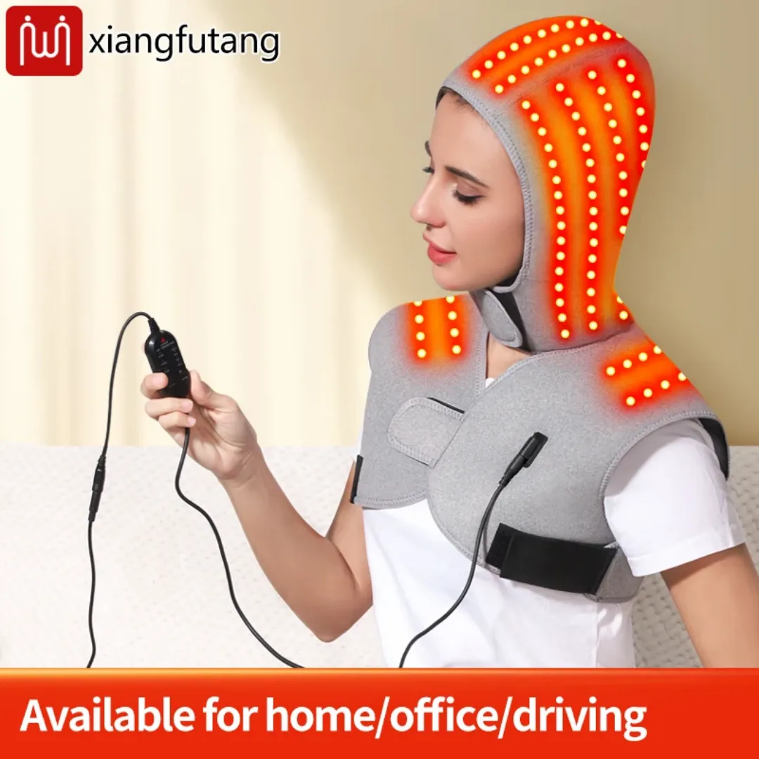 Masseur Électrique de Cou et d'Épaule Chauffant avec Lumière Rouge et Fonction Musicale