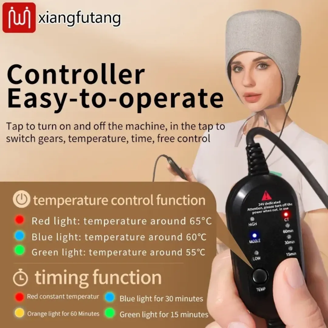 Capuchon Chauffant Moxibustion à Lumière Rouge avec Fonction Musicale