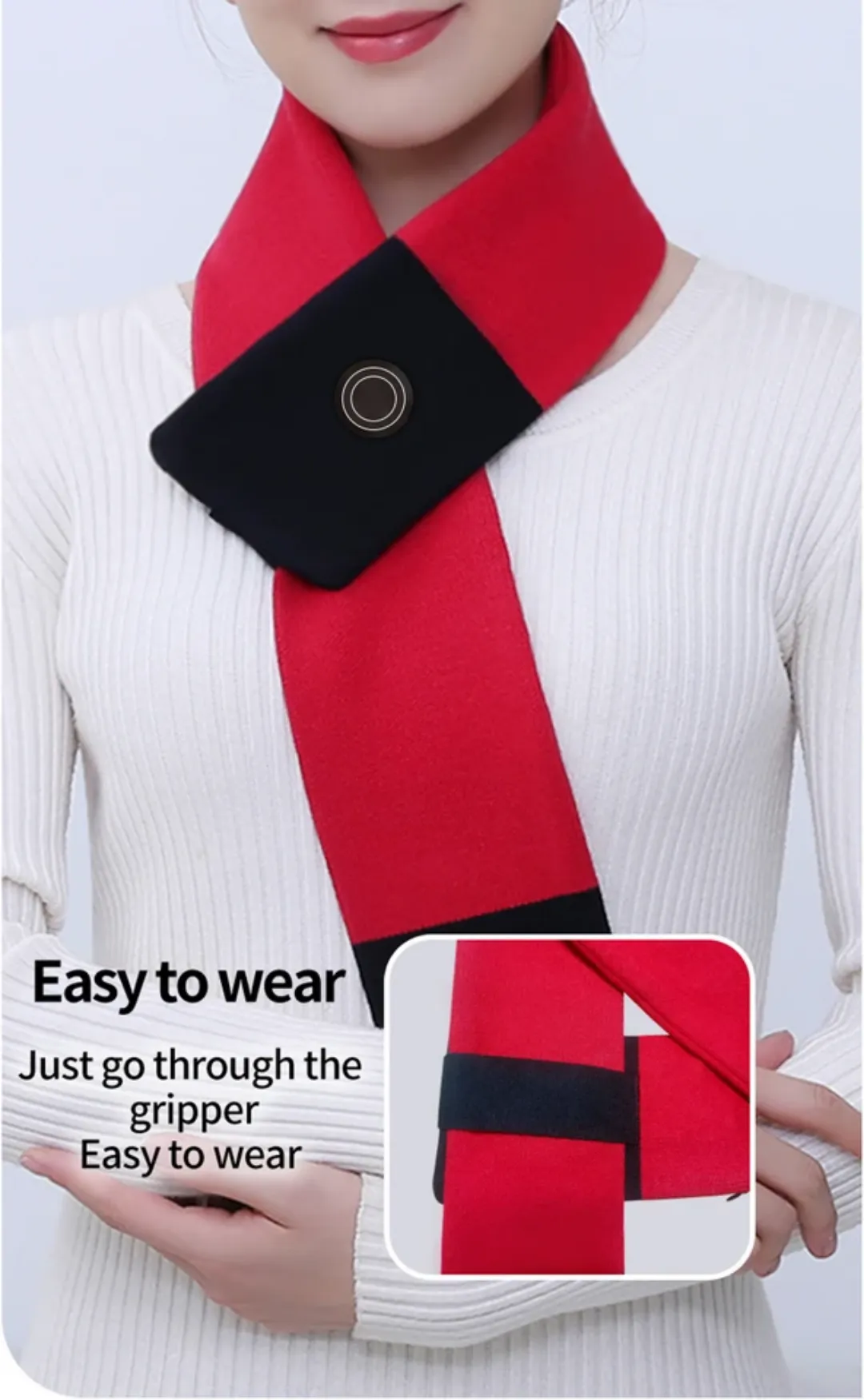 Écharpe Chauffante Pour Femmes Et Hommes, Température À 3 Niveaux, Enveloppe En Polaire Lavable, Chauffe-cou Électrique 15W