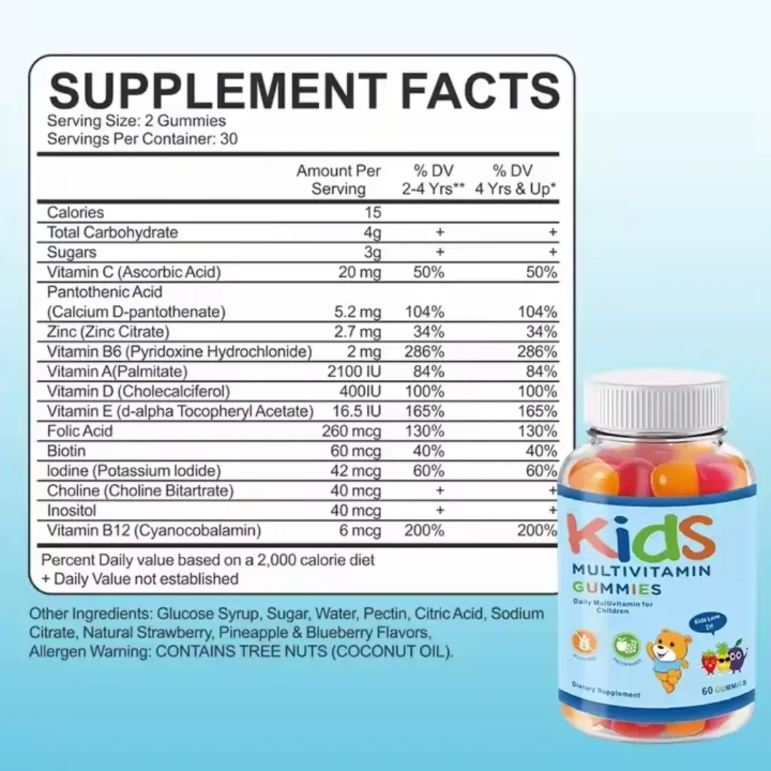 Vinaigre De Cidre De Pomme Sans Sucre De Qualité Alimentaire Gummies Supplément De Santé