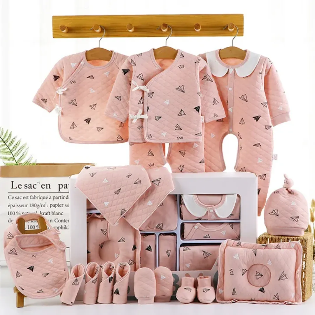 Vente en gros de vêtements de nuit pour bébés de 0 à 1 an - Paquet de 22 pièces en coton biologique