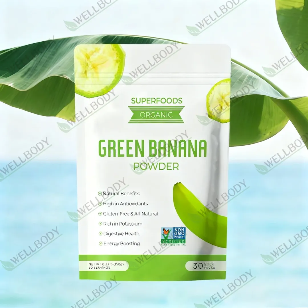 WELLBODY Farine de Banane Verte 100% Pure - Soutien Immunitaire