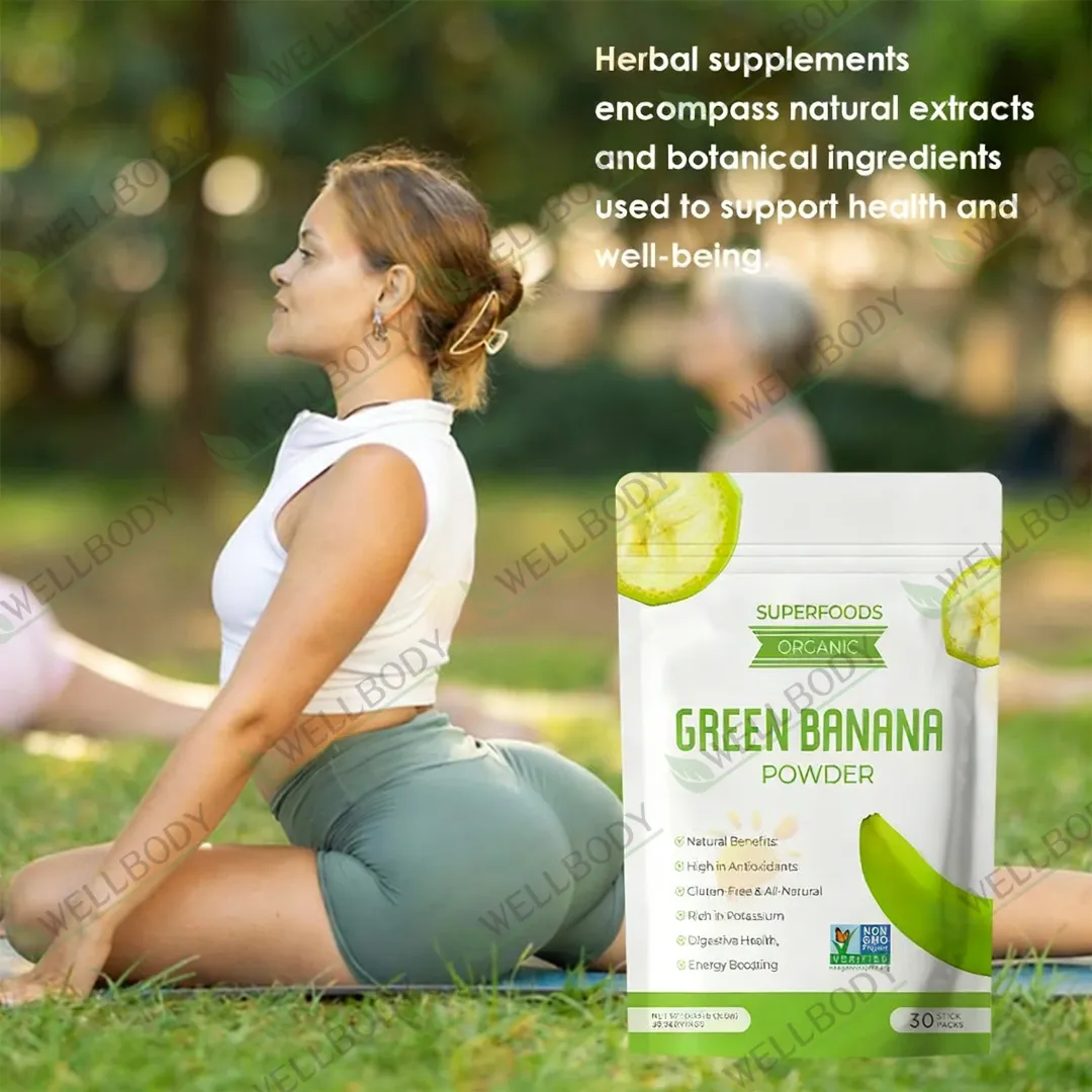 WELLBODY Farine de Banane Verte 100% Pure - Soutien Immunitaire