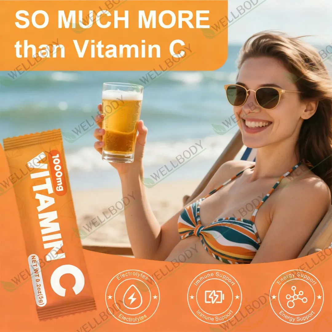 Poudre de vitamine C liposomale WELLBODY, marque privée, qualité cosmétique, soin de la peau, blanchiment