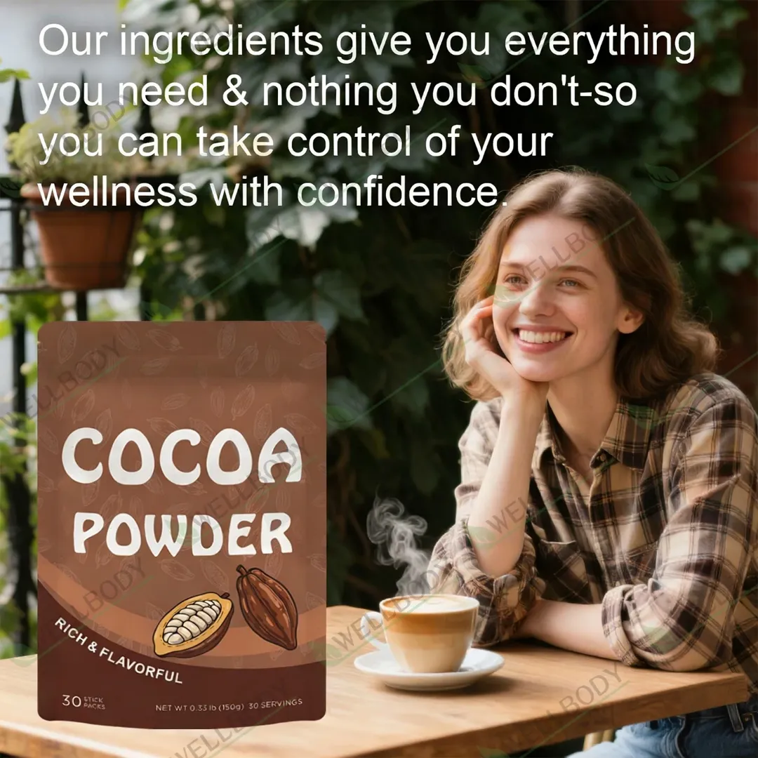 Poudre de cacao brute biologique naturelle non alcalinisée WELLBODY