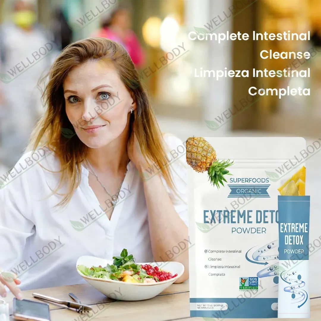 Poudre Détox Instantanée Extrême WELLBODY Saveur Ananas pour la Gestion du Poids