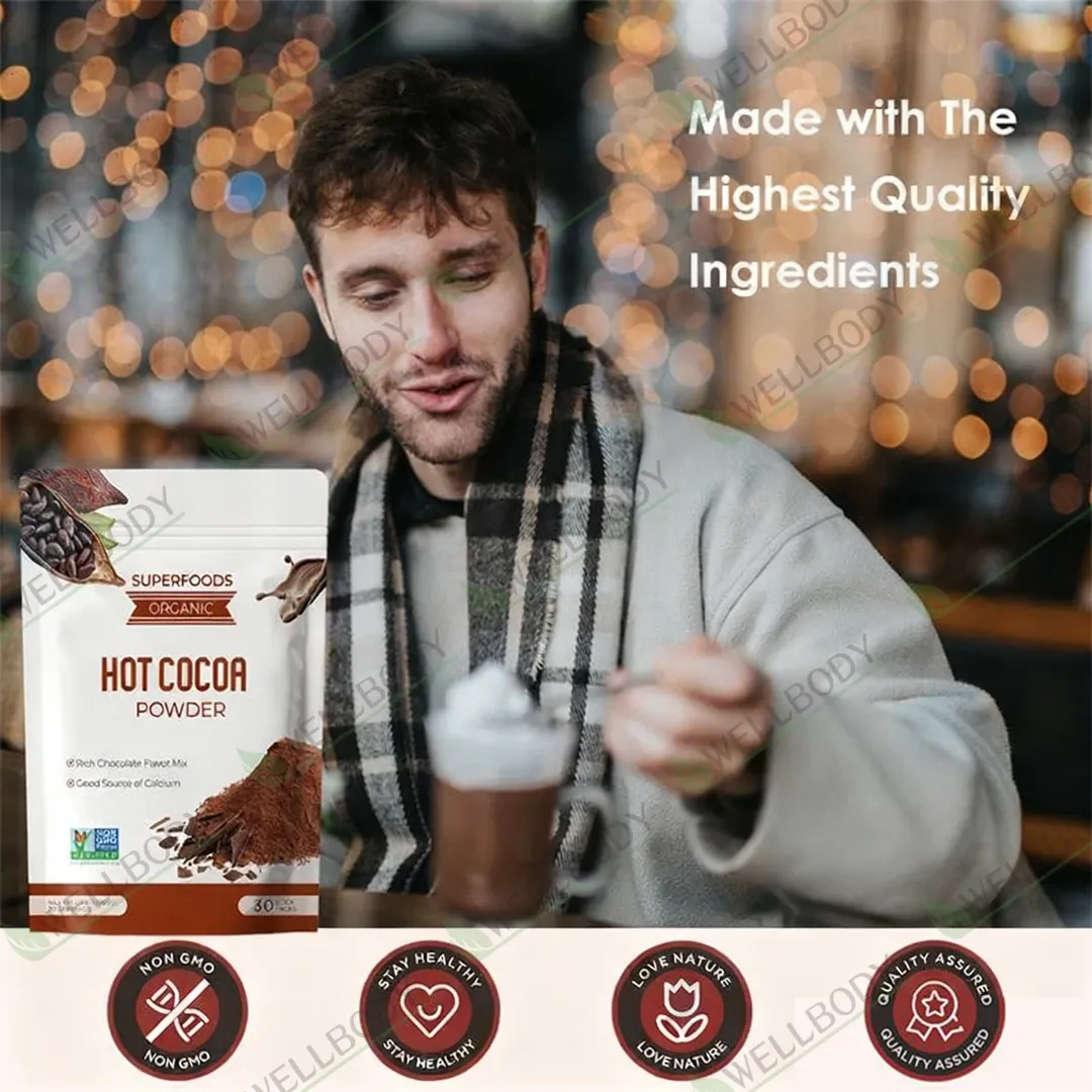 Poudre de cacao brute biologique naturelle non alcalinisée WELLBODY