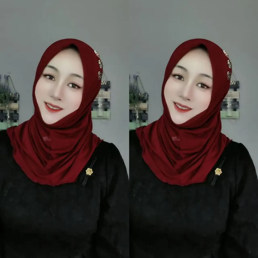 Écharpe de Hijab Musulman de Nouveau Design avec le Bord Mou de Maille de Coeur