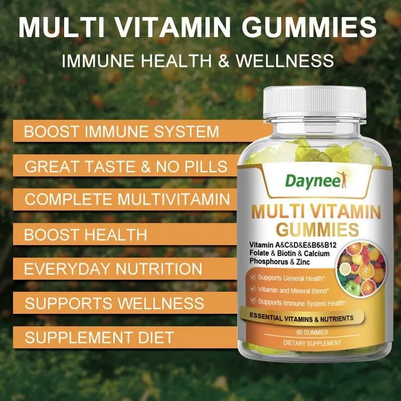 Gummies Multivitaminés pour Adultes et Enfants – Vitamines A à Zinc pour l’Immunité et la Santé Générale