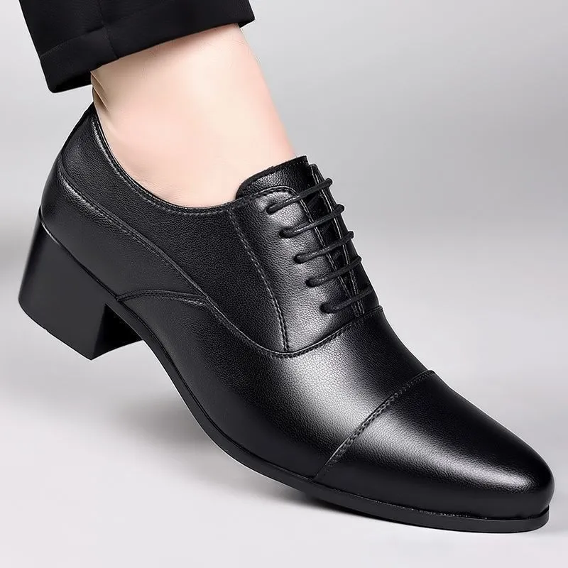Chaussures Hommes en Cuir Véritable – Rehausse Intérieure 5 cm – Style Business, Mariage & Cérémonie