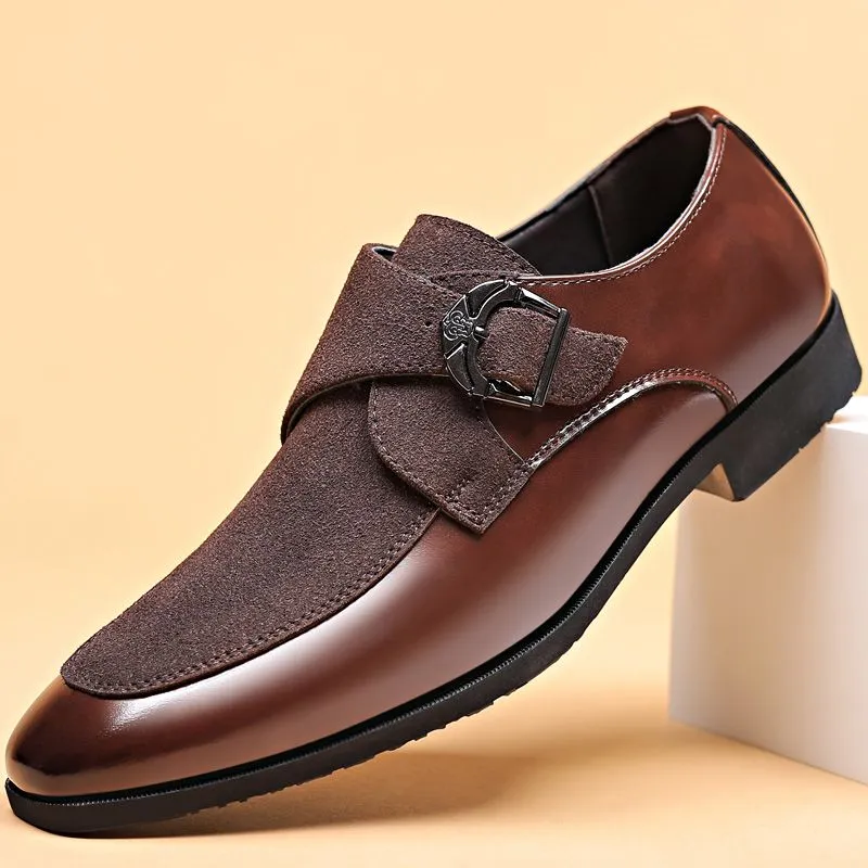 Chaussures Homme en Cuir PU Style Anglais - Modèle 2025